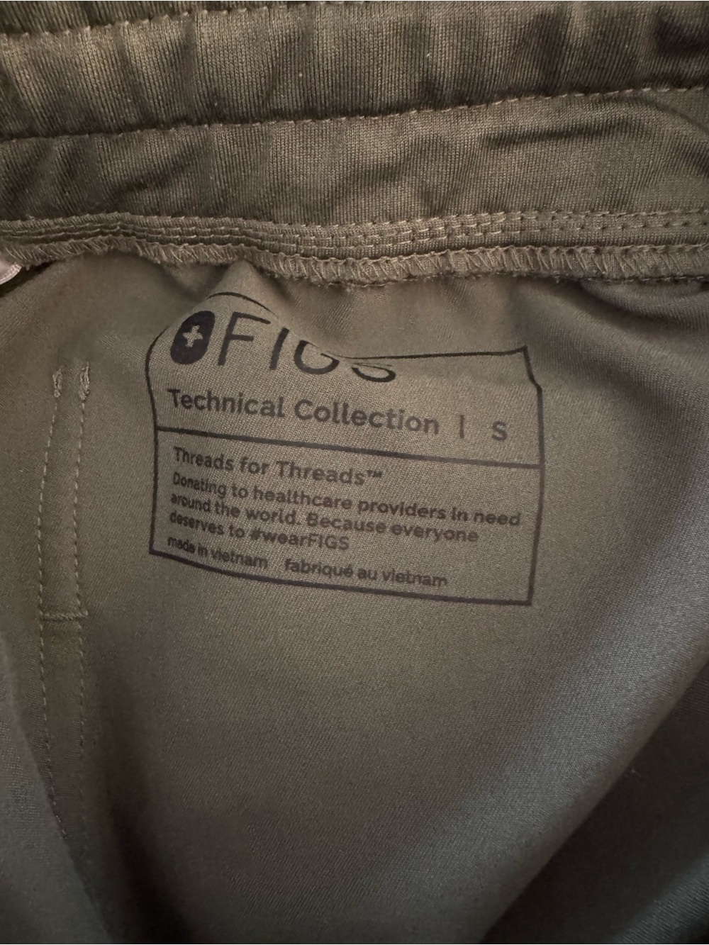 Figs Olive Green Scrub Set with Orange Drawstring - Picture 3 of 3